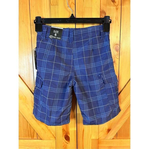 Street rules blue plaid shorts boys size 6 NWT (4058) - Picture 2 of 4
